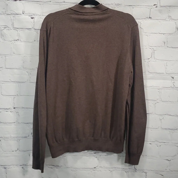 Joseph A Bank Reserve Cotton/Silk 1/4 Button LS Gray Sweater Size L - Picture 7 of 7